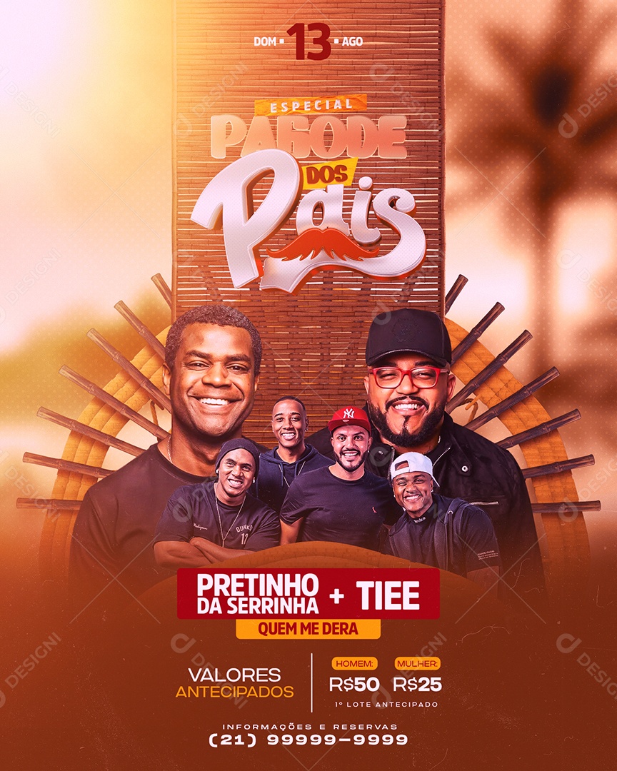 Flyer Feed Pagode Dos Pais Social Media PSD Editável