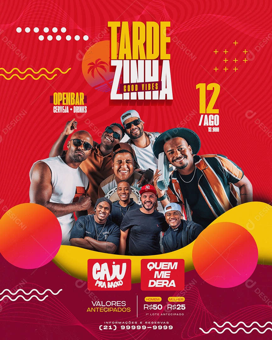 Social Media Feed Flyer Tardezinha Good Vibes PSD Editável