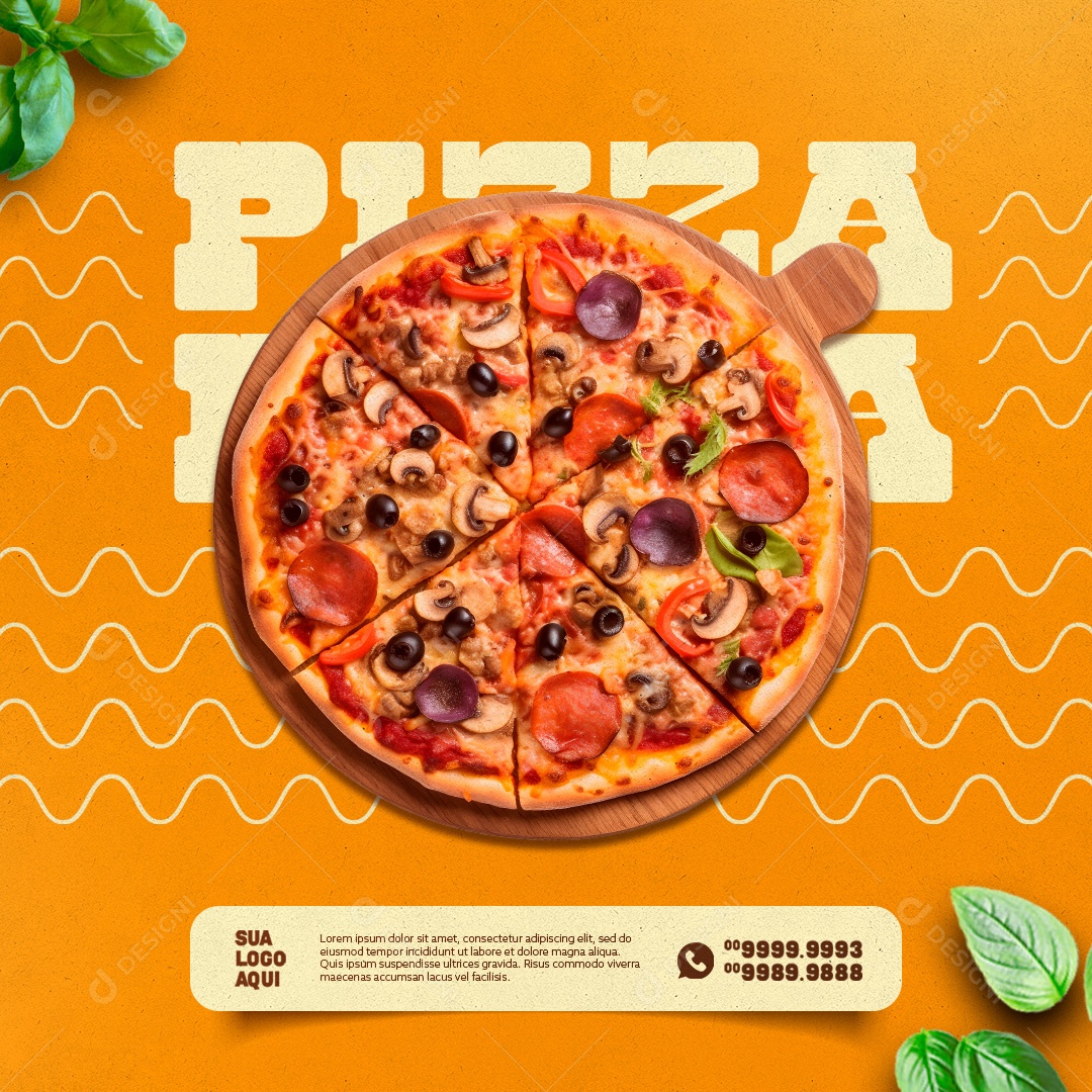 Pizzaria Delivery Pizza Social Media PSD Editável