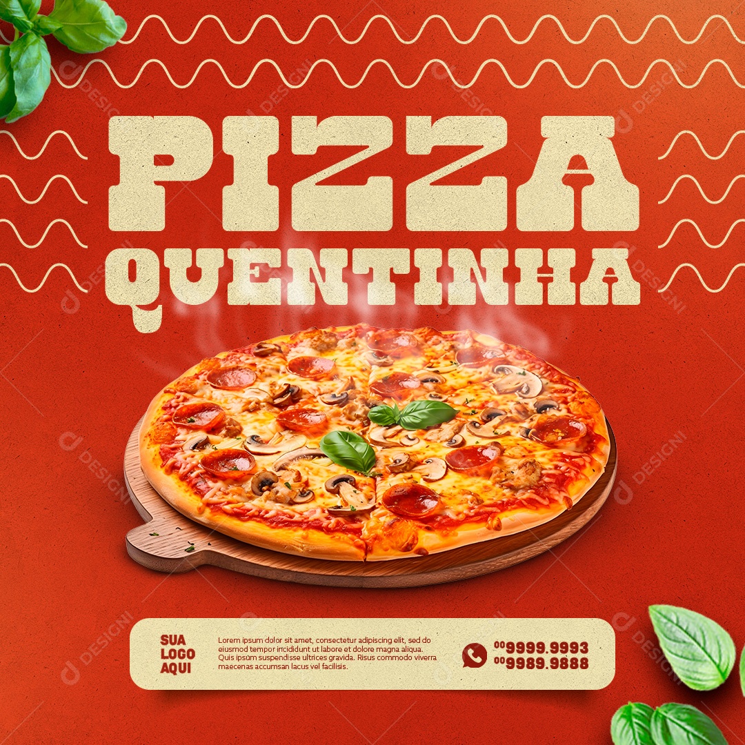 Pizzaria Delivery Pizza Quentinha Social Media PSD Editável