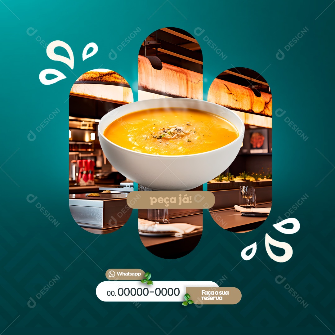 Restaurante Peça Já Delivery Social Media PSD Editável