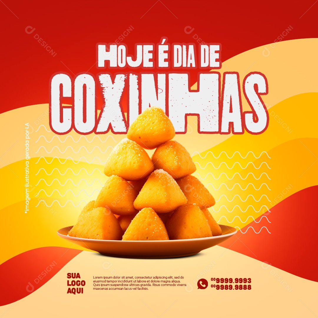 Lanchonete Hoje é Dia de Coxinhas Social Media PSD Editável