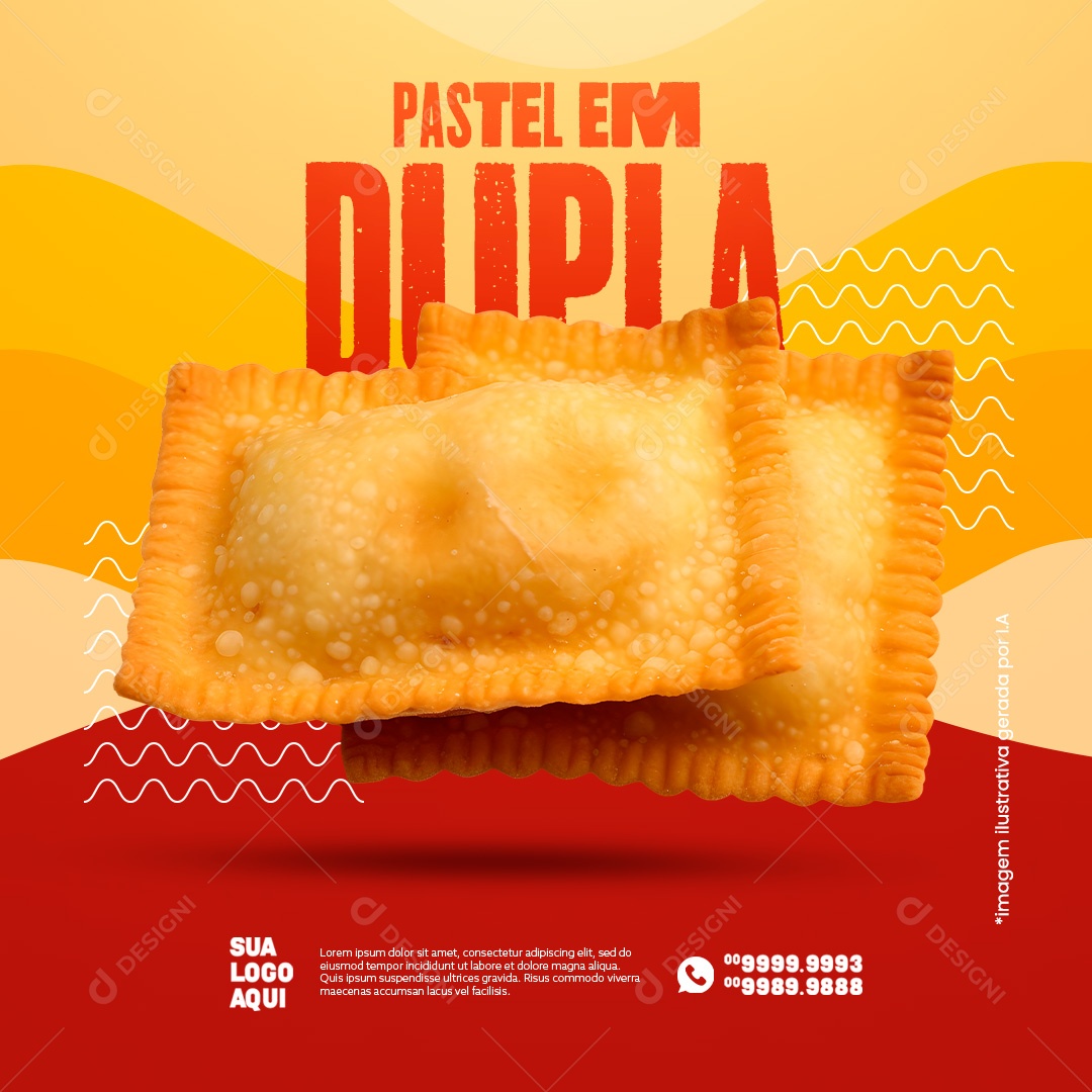 Lanchonete Pastel em Dupla Social Media PSD Editável