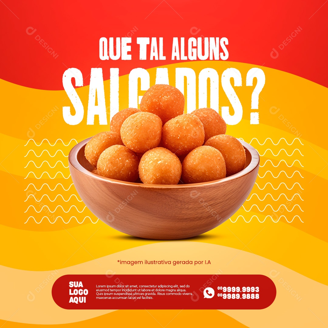 Lanchonete Que tal Alguns Salgados Social Media PSD Editável