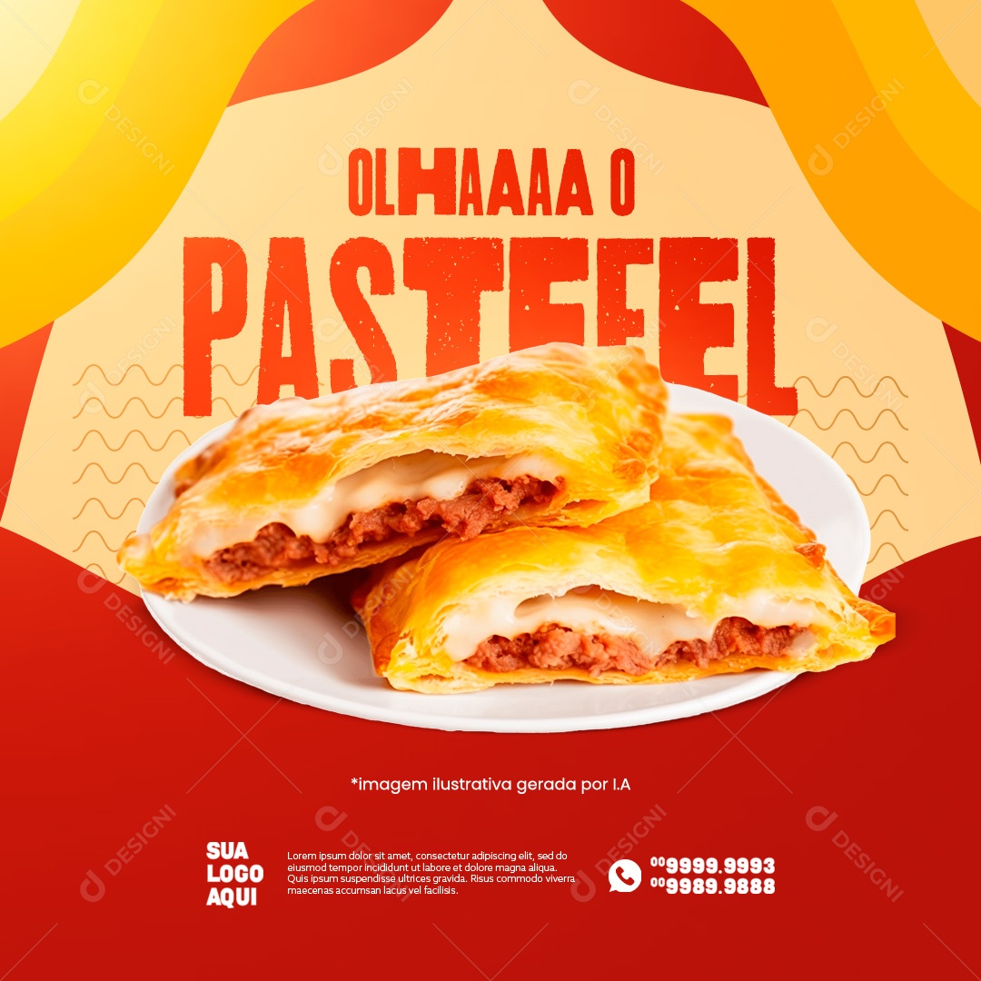 Lanchonete Olhaa o Pastel Social Media PSD Editável