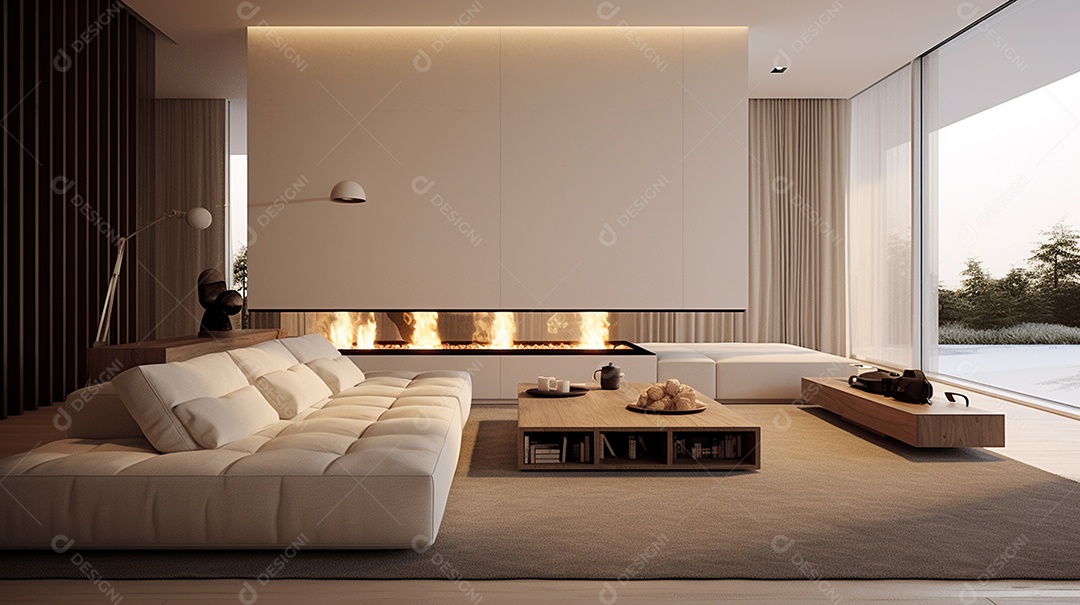 Design de interiores moderno para sala de estar