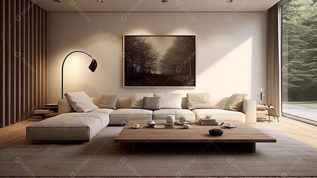 Design de interiores moderno para sala de estar