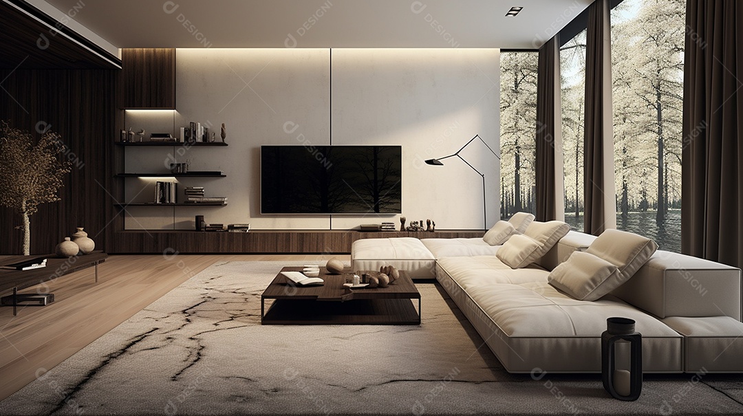 Design de interiores moderno para sala de estar