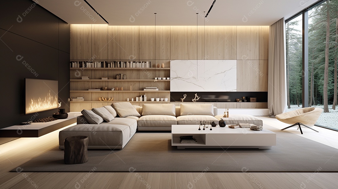 Design de interiores moderno para sala de estar