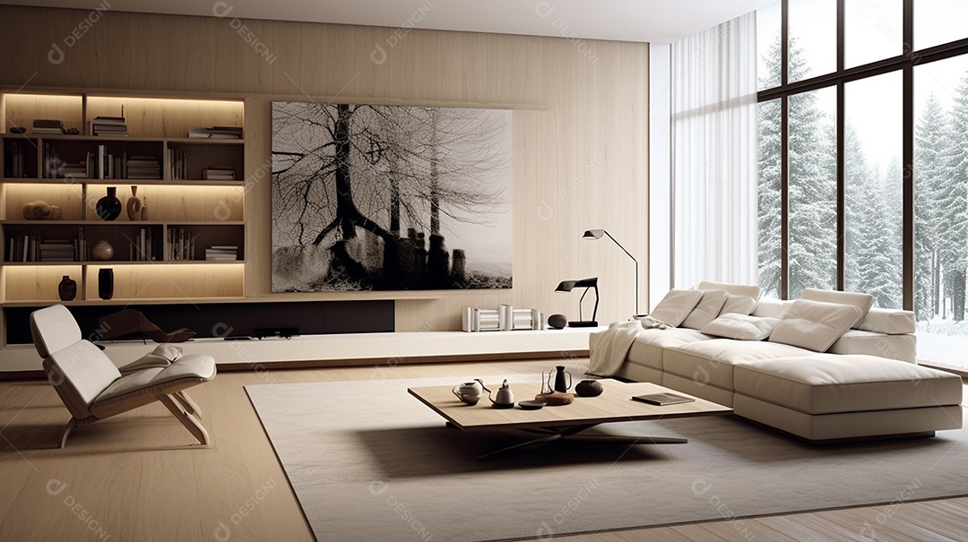 Design de interiores moderno para sala de estar