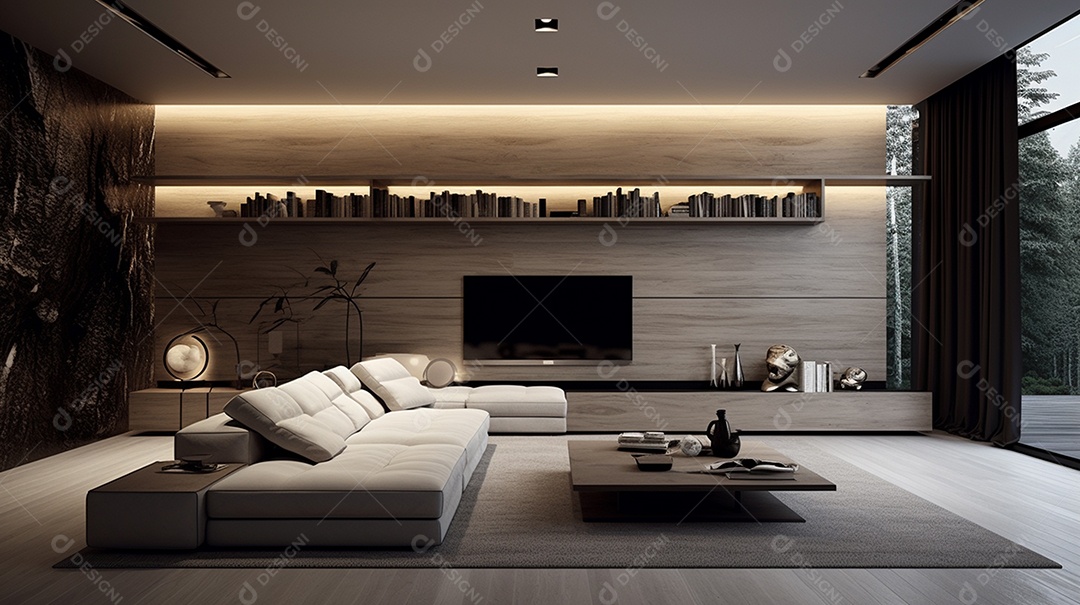 Design de interiores moderno para sala de estar