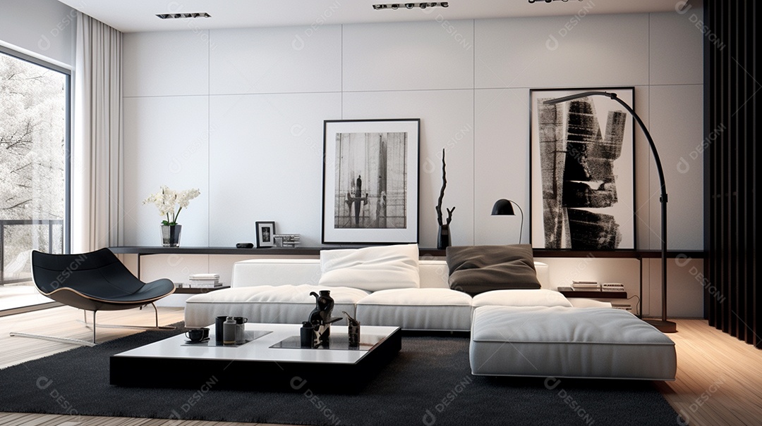 Design de interiores moderno para sala de estar