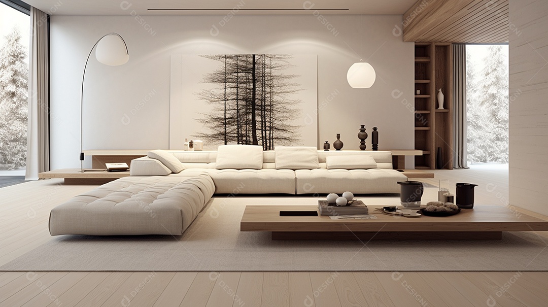 Design de interiores moderno para sala de estar