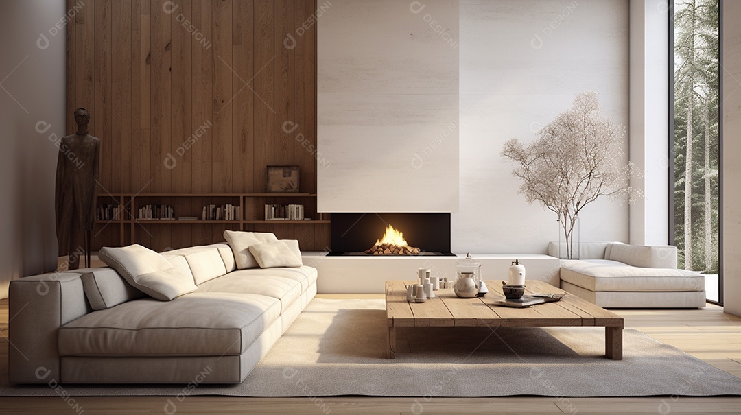 Design de interiores moderno para sala de estar