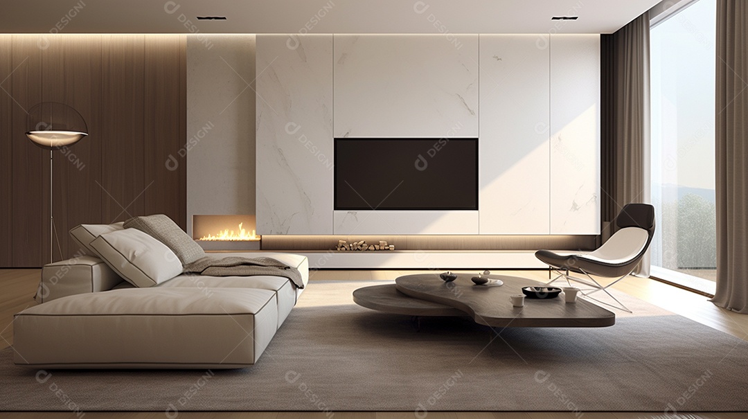 Design de interiores moderno para sala de estar