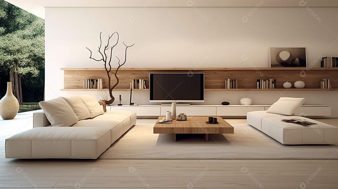 Design de interiores moderno para sala de estar