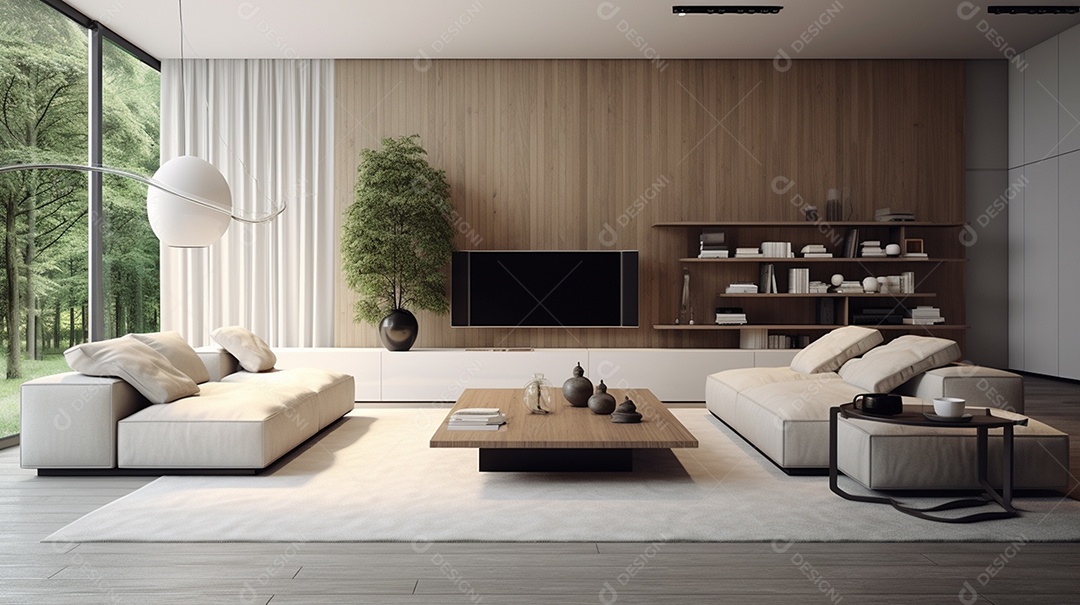 Design de interiores moderno para sala de estar