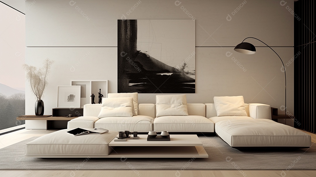 Design de interiores moderno para sala de estar