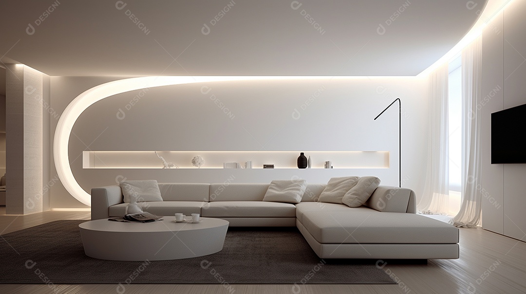 Design de interiores moderno para sala de estar