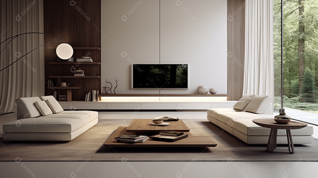 Design de interiores moderno para sala de estar