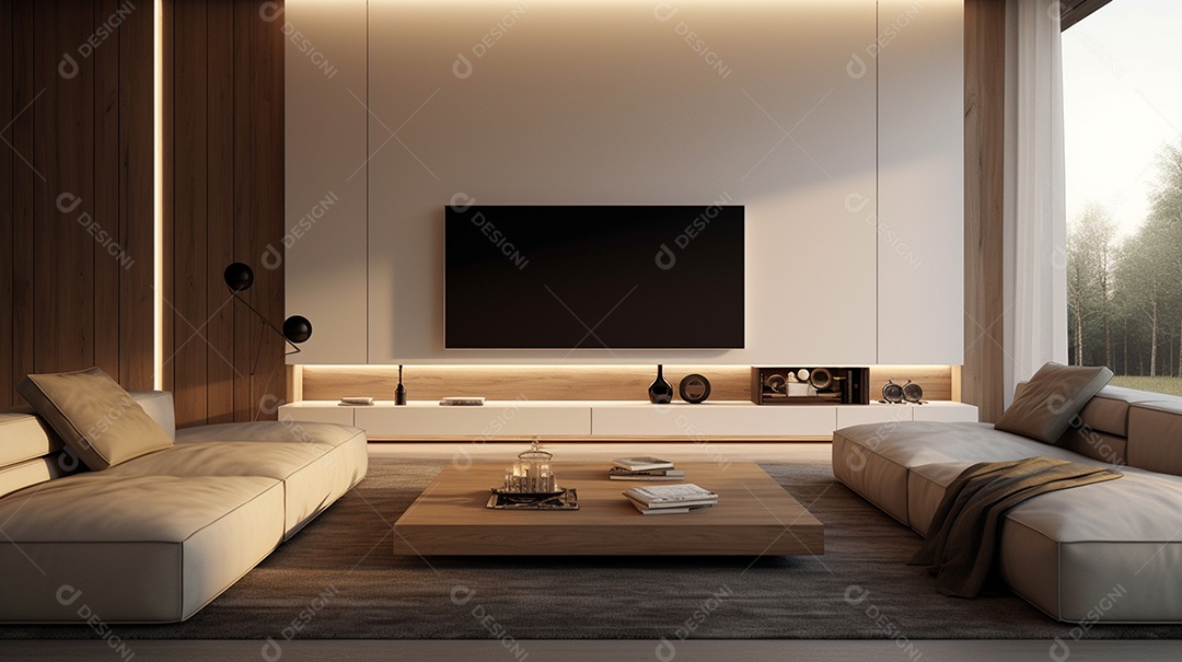 Design de interiores moderno para sala de estar