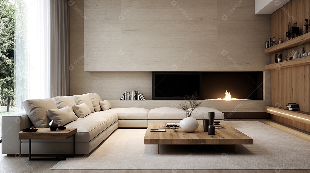 Design de interiores moderno para sala de estar