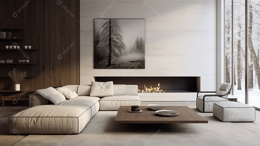 Design de interiores moderno para sala de estar