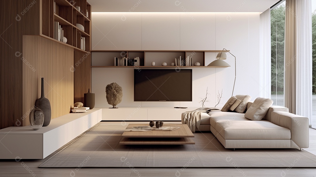 Design de interiores moderno para sala de estar