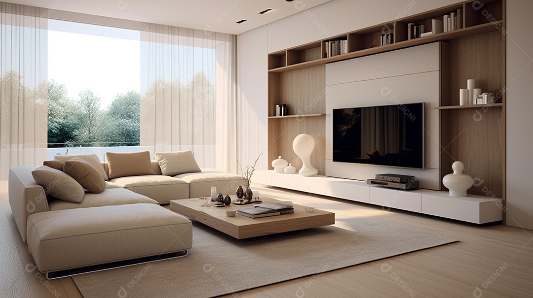 Design de interiores moderno para sala de estar