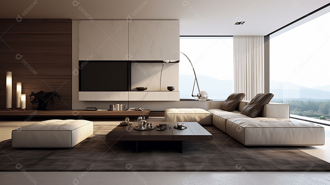 Design de interiores moderno para sala de estar