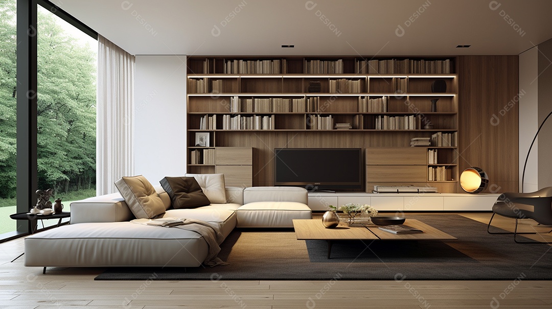 Design de interiores moderno para sala de estar