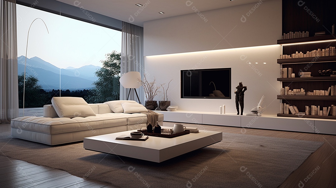 Design de interiores moderno para sala de estar