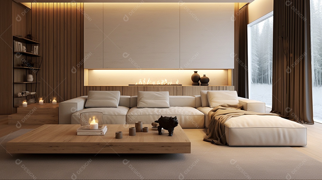 Design de interiores moderno para sala de estar