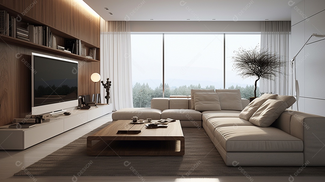 Design de interiores moderno para sala de estar