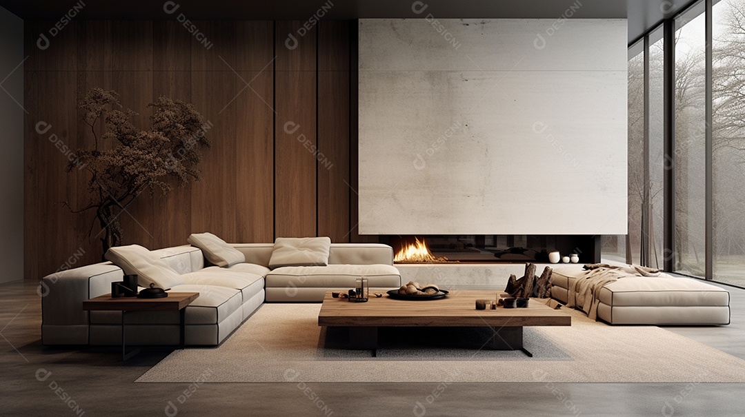 Design de interiores moderno para sala de estar