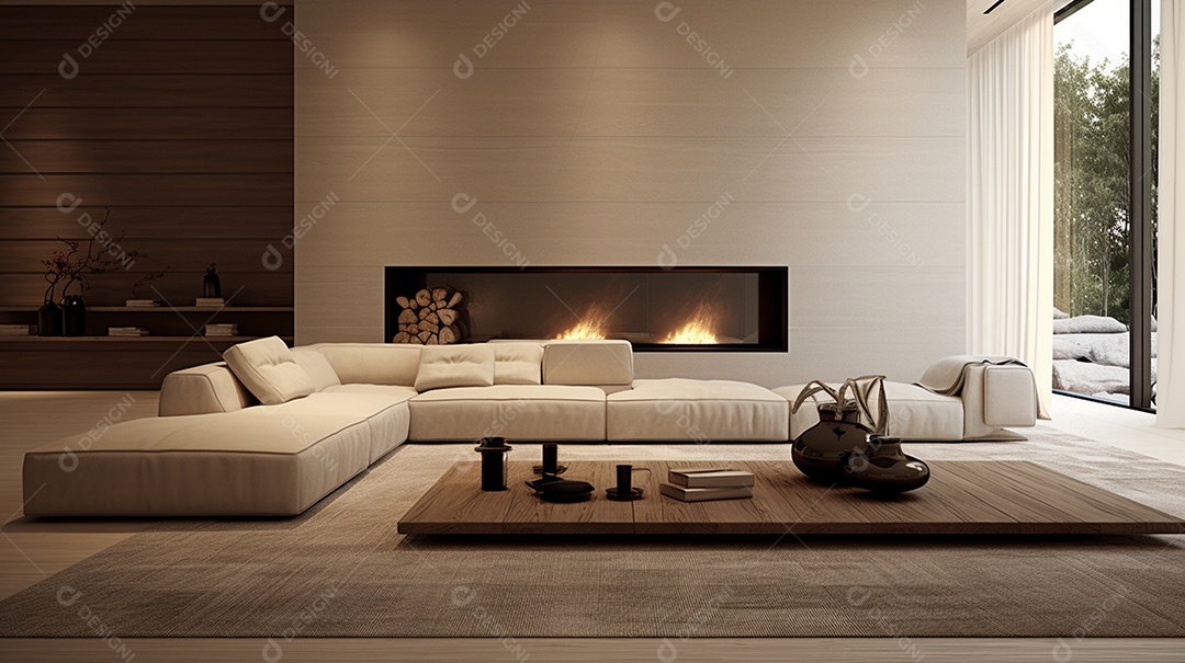 Design de interiores moderno para sala de estar