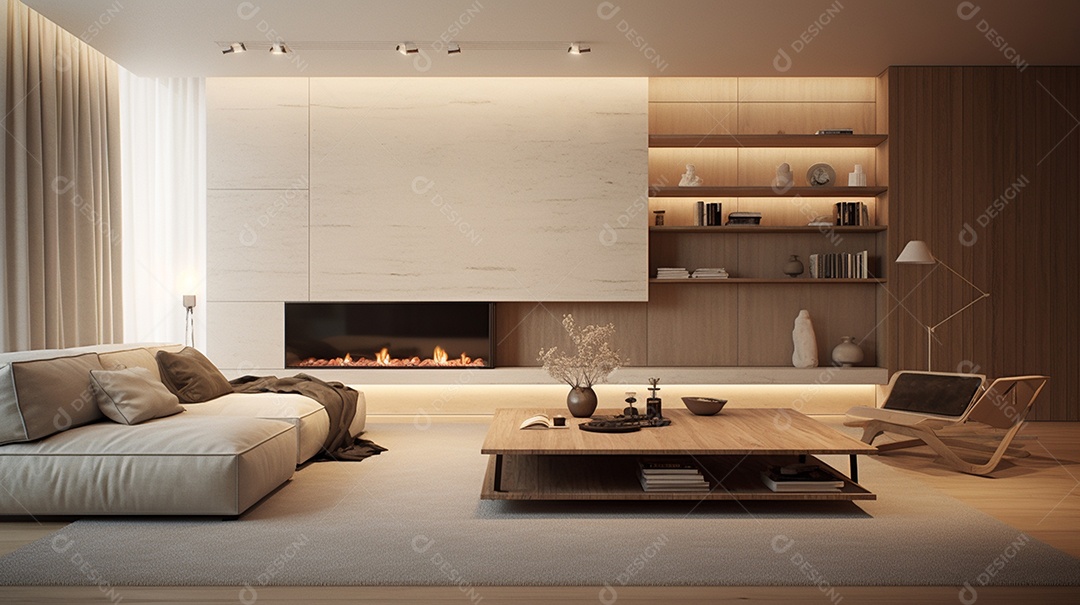 Design de interiores moderno para sala de estar