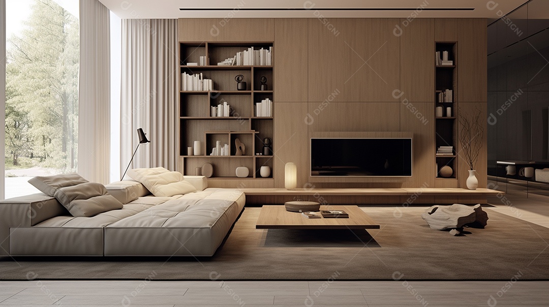 Design de interiores moderno para sala de estar