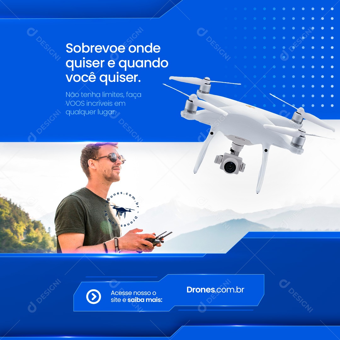 Social Media Drone Sobrevoe Onde Quiser Social Media PSD Editável