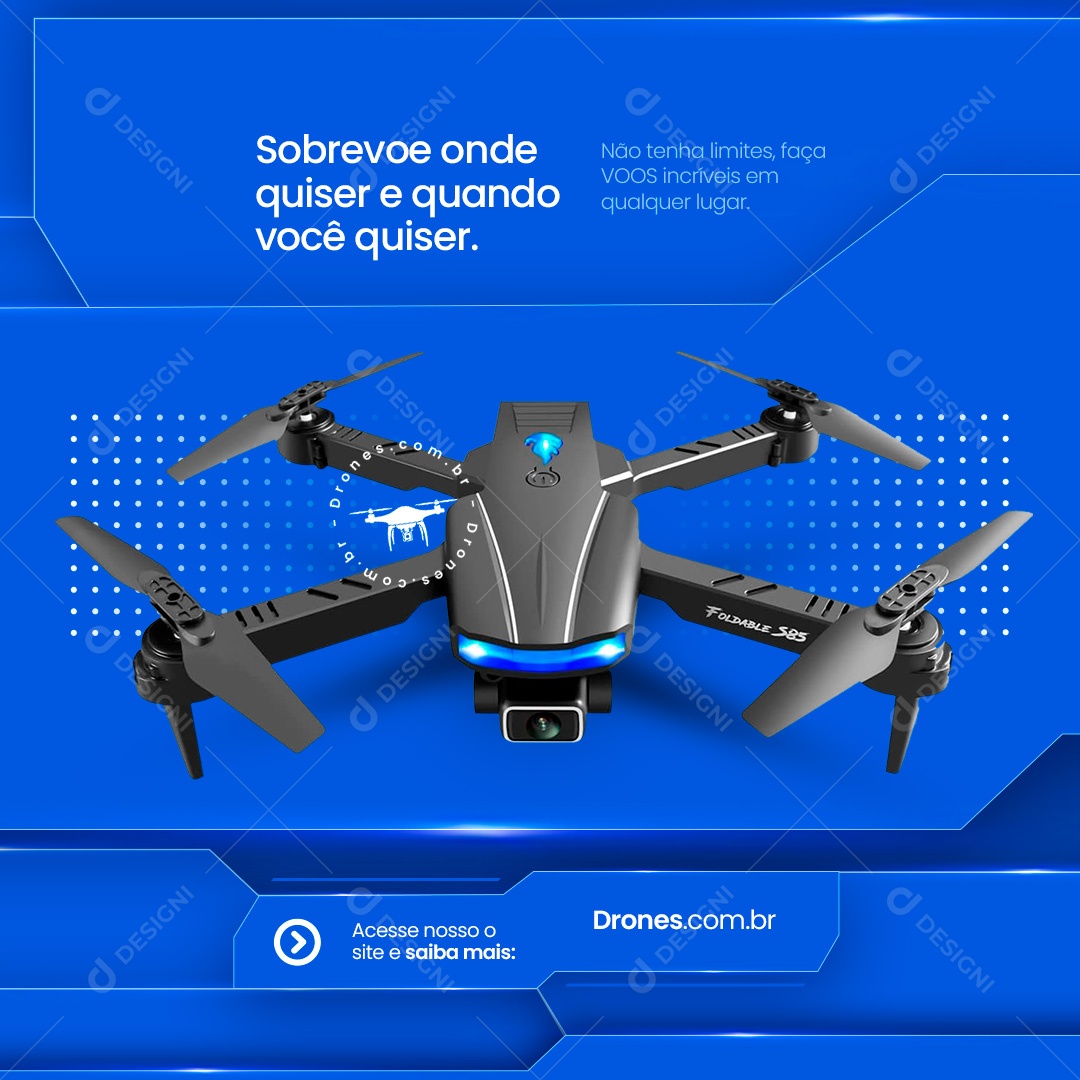 Drone Sobrevoe Onde Quiser e Quando Você Quiser Social Media PSD Editável