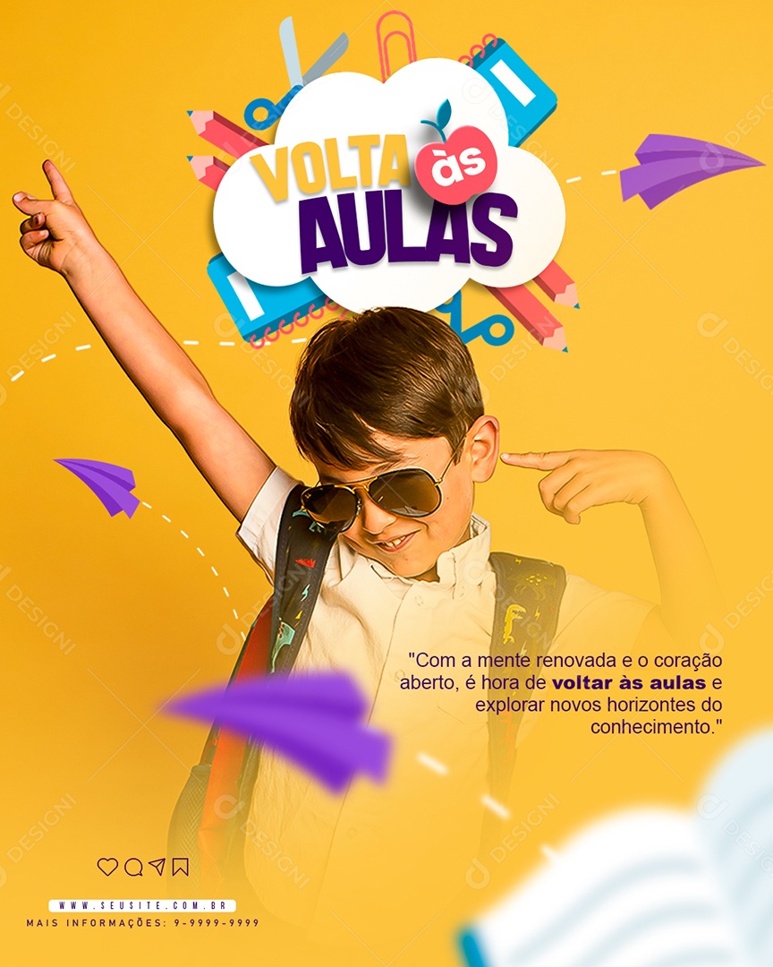 Volta as Aulas Social Media PSD Editável