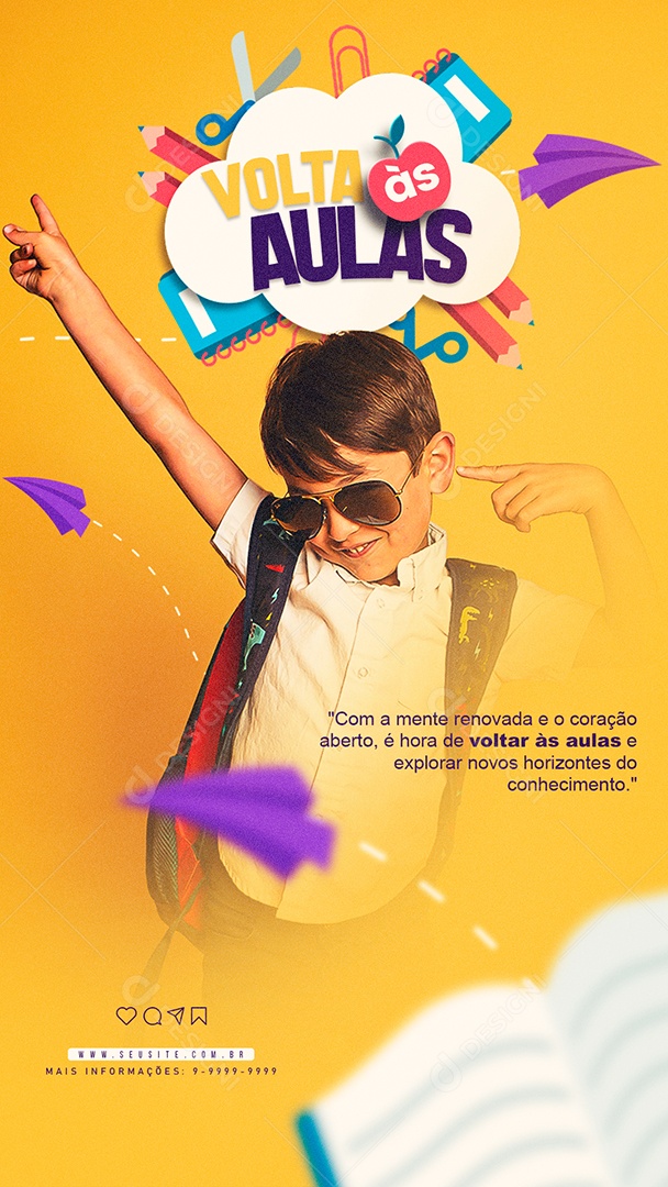 Story Volta as Aulas Social Media PSD Editável