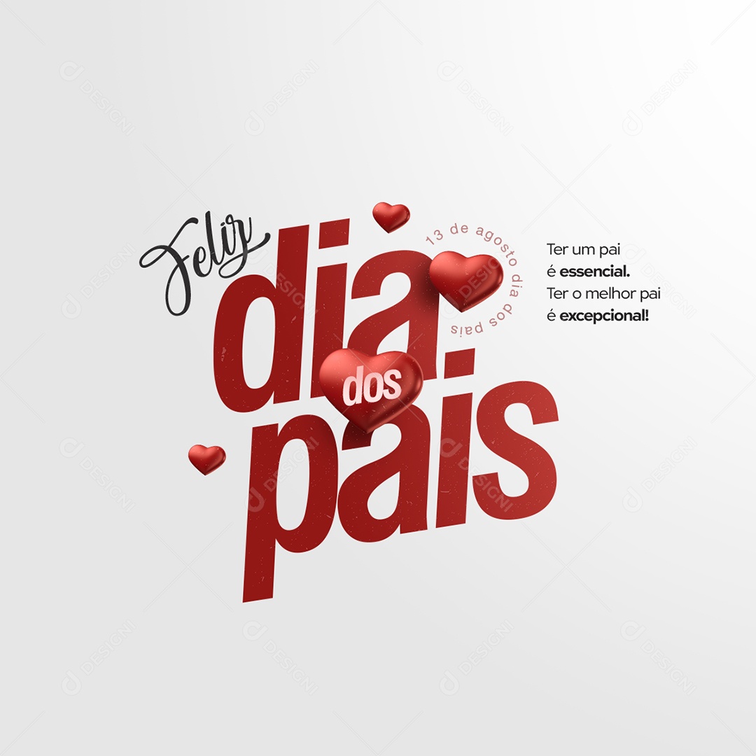 Social Media Feliz Dia Dos Pais 13 De Agosto PSD Editável