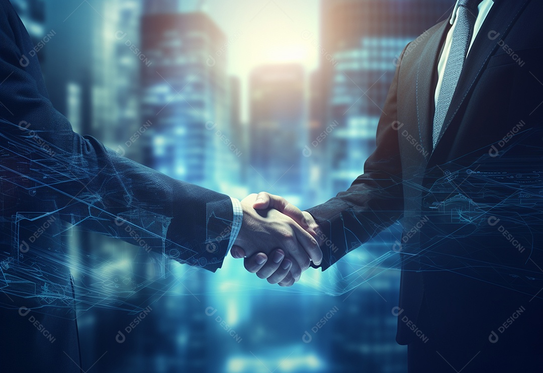 Empresários fechando contratos com aperto de mãos