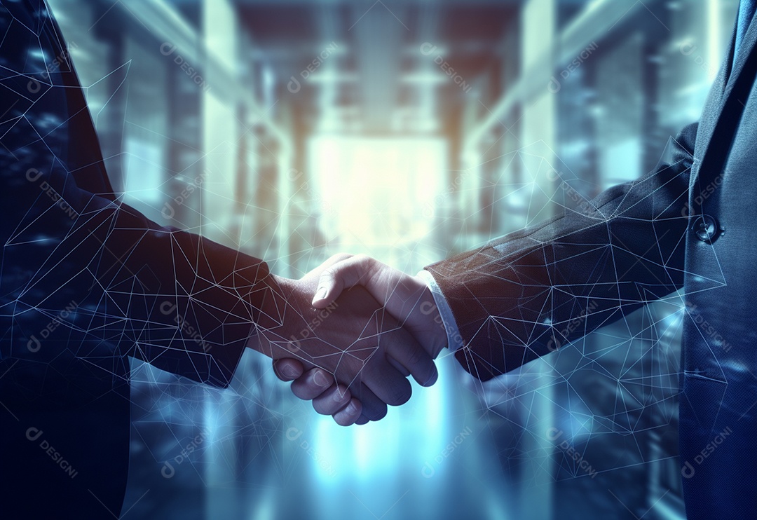 Empresários fechando contratos com aperto de mãos