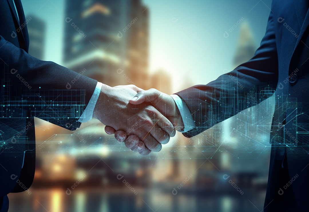 Empresários fechanddo contratos com aperto de mãos
