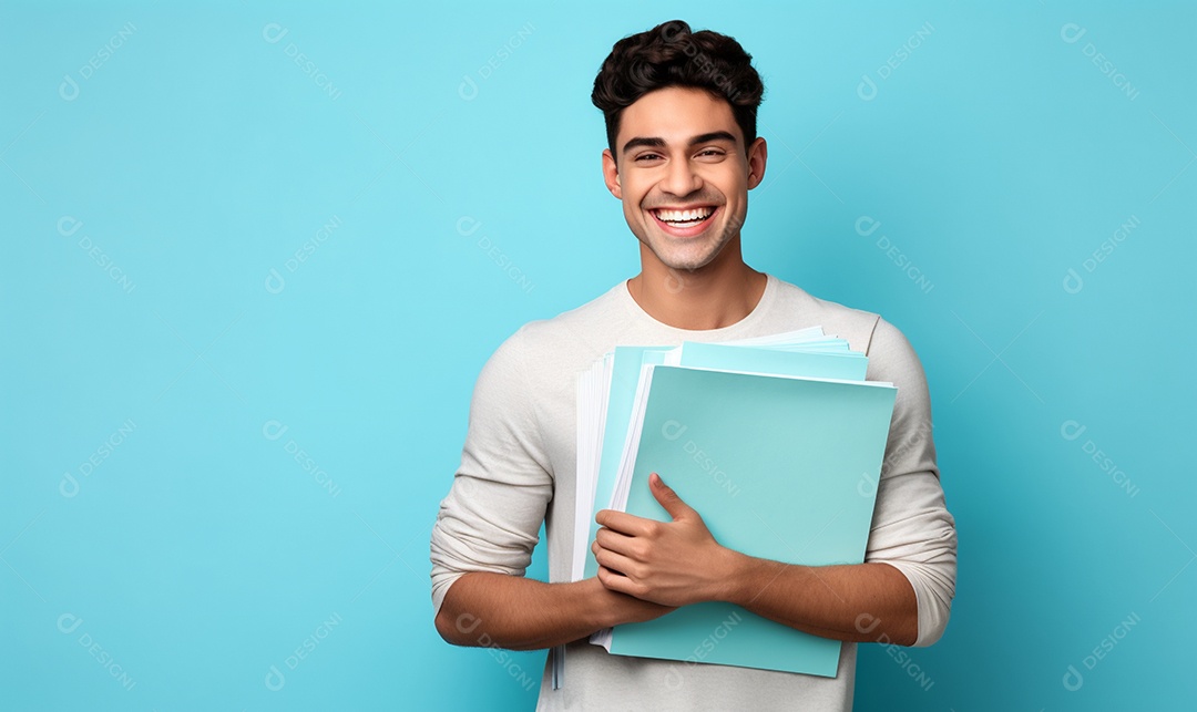 Jovem sorridente estudante