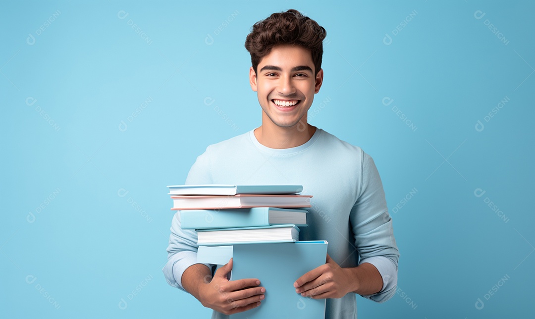 Jovem sorridente estudante