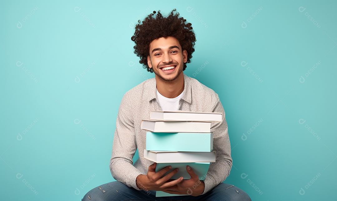 Jovem sorridente estudante