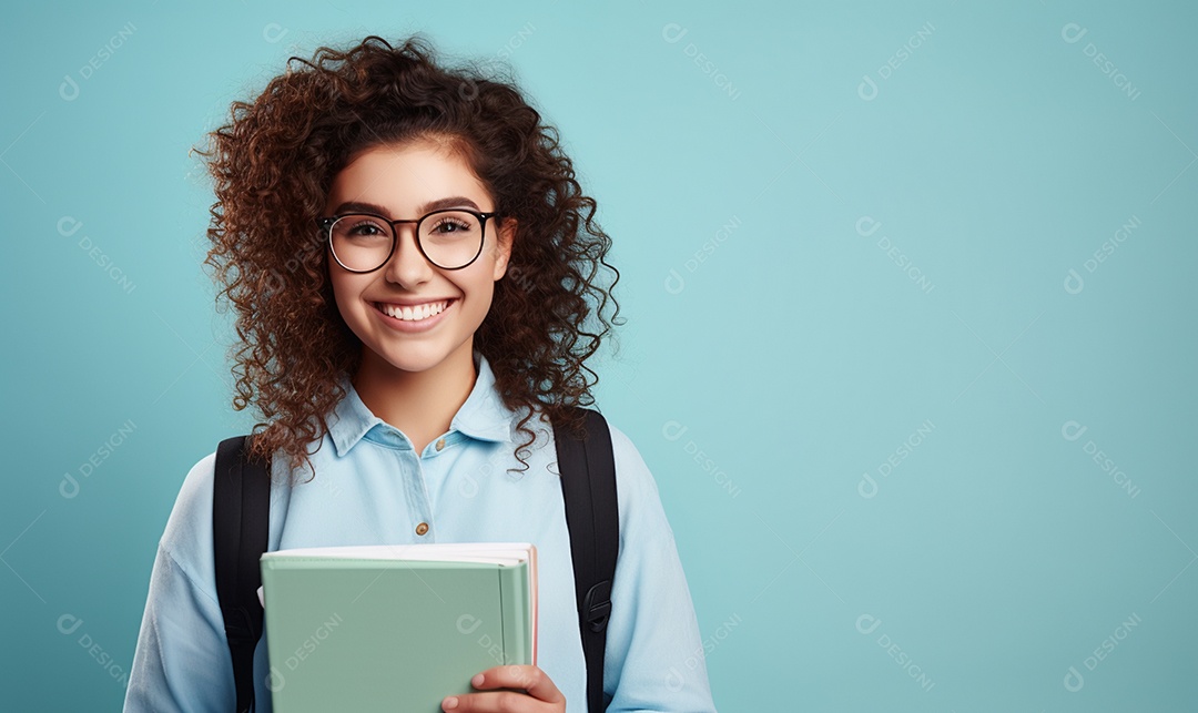 Linda jovem estudante
